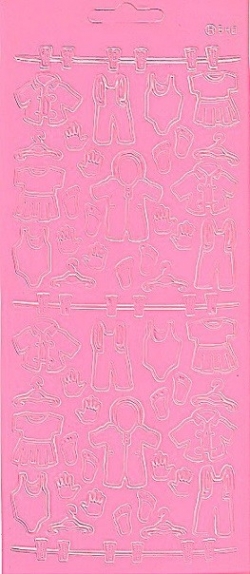 Konturensticker rosa, Babywäsche