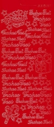 Konturensticker rot, Frohes Fest