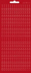 Konturensticker rot, Zahlen 0 bis 9, 8 mm