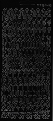 Konturensticker schwarz Buchstaben A bis Z 12mm