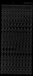 Konturensticker schwarz Zahlen 0 bis 9, 12 mm