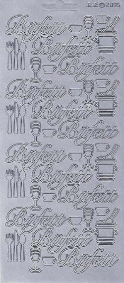 Konturensticker silber, Büfett