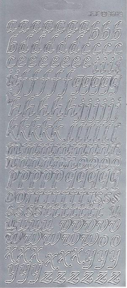 Konturensticker silber, Kleinbuchstaben 1,5 cm