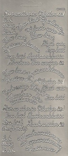 Konturensticker silber, Sprüche zur Aufmunterung
