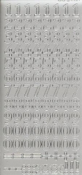 Konturensticker silber, Zahlen 0 bis 9, 1,5 cm