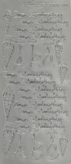 Konturensticker silber, Zum Schulanfang mit ABC
