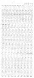 Konturensticker weiß Zahlen 0 bis 9, 12 mm