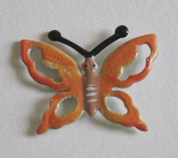 Metall Schmetterlinge orange 30 mm 5 Stück