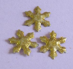 Metall Schneeflocke goldglitter 25 mm 6 Stück