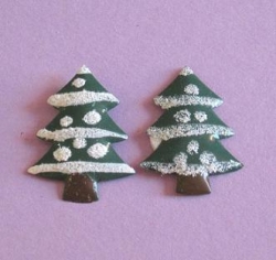 Metall Tannenbaum 30 mm 4 Stück