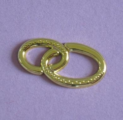 Metallic Doppelringe oval gold 5 Stück