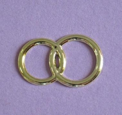 Metallic Doppelring rund gold 1 Stück
