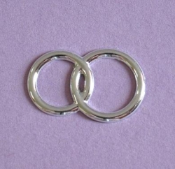 Metallic Doppelring rund silber 1 Stück