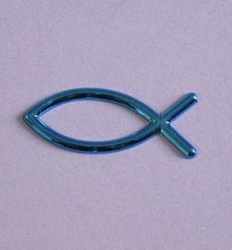 Metallic Ichthy Fisch blau 40 mm 1 Stück
