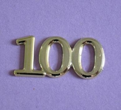 Metallic Jubiläumszahlen 100 gold 3 Stück