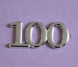 Metallic Jubiläumszahlen 100 silber 3 Stück