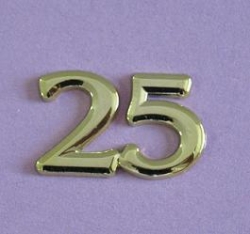 Metallic Jubiläumszahlen 25 gold 3 Stück