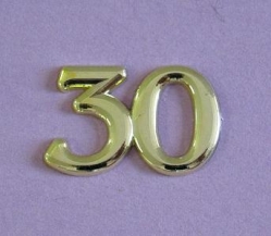 Metallic Jubiläumszahlen 30 gold 3 Stück