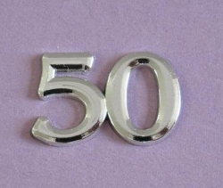 Metallic Jubiläumszahlen 50 silber 3 Stück
