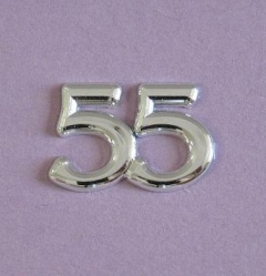 Metallic Jubiläumszahlen 55 silber 3 Stück