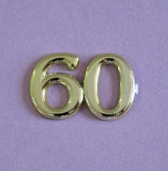 Metallic Jubiläumszahlen 60 gold 3 Stück