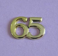 Metallic Jubiläumszahlen 65 gold 3 Stück