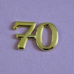 Metallic Jubiläumszahlen 70 gold 3 Stück