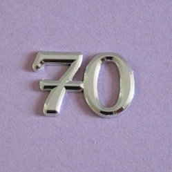 Metallic Jubiläumszahlen 70 silber 3 Stück