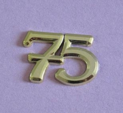 Metallic Jubiläumszahlen 75 gold 3 Stück