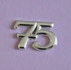 Metallic Jubiläumszahlen 75 silber 3 Stück