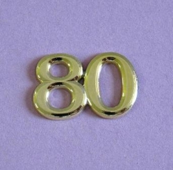 Metallic Jubiläumszahlen 80 gold 3 Stück