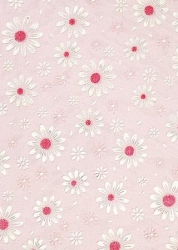 Deko Stoff Organza, Margeriten, rosé, 290 mm