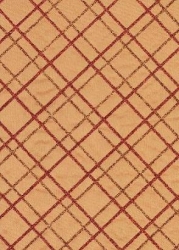 Deko Stoff Organza, Orient gold Karo, orange rot, 290 mm, 1 m
