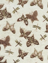 Deko Stoff Organza, Schmetterlinge, nougat gold, 290 mm, 1 m