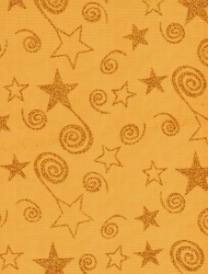 Deko Stoff Organza, Stars, orange, 290 mm, 1 m