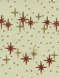 Deko Stoff Organza, Sternchen, creme, 290 mm, 1 m