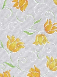 Deko Stoff Organza, Tulpenranken, goldgelb, 290 mm, 1 m