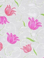 Deko Stoff Organza, Tulpenranken, petunie, 290 mm, 1 m