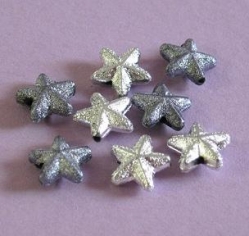 Sterne Perlen silber und anthrazit 10 mm 25g