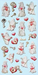 Softy Sticker, Lustige Gespenster, rot weiss