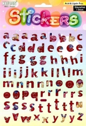 Sticker bunt transparent, Kleinbuchstaben