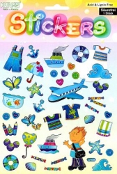 Sticker bunt transparent, Junge blau