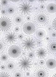 Transparentpapier Black & White Spiralornamente schwarz weiß 115 g 50x61 cm 1 Rolle