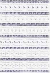 Transparentpapier Bordüren silber, Einladung zur Kommunion 115g, DIN A4