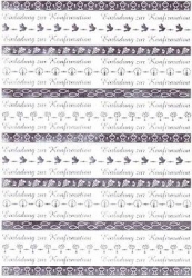 Transparentpapier Bordüren silber, Einladung zur Konfirmation 115g, DIN A4