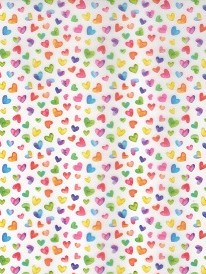 Transparentpapier Bunte Herzen 115 g 50x61 cm 1 Rolle