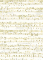 Transparentpapier Noten, weiß gold, 115g, DIN A4