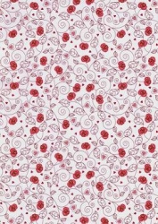 Transparentpapier Poesie Rosenranken rot weiß 115g DIN A4, 1 Blatt