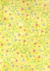 Transparentpapier Paradiso Blumen, gelb, 115 g, 50 x 61 cm, 1 Rolle