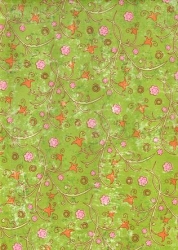 Transparentpapier Paradiso Blumen, grün, 115 g, 50 x 61 cm, 1 Rolle